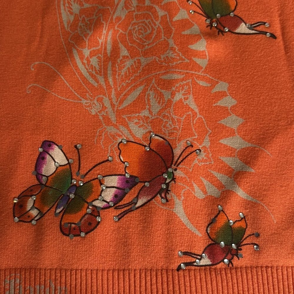 Ed Hardy by Christian Audigier Womans Zipped Hoodie with Butterflies. Size M. - Picture 9 of 13